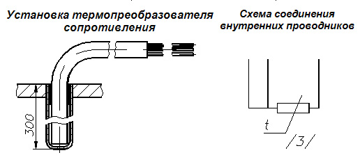 Схема установки термопреобразователя ТСМ-410М