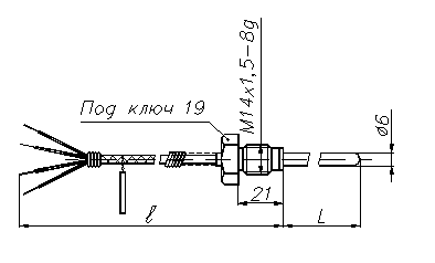 Габаритный чертёж ТСПР-0490 под ключ 19