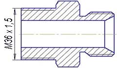 Схематическое изображение штуцера фланца НШ-50/100 (М36х1,5)